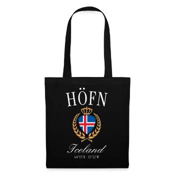 Höfn Island Coat of Arms Crown – Travel Souvenir - Tote Bag - black - Front