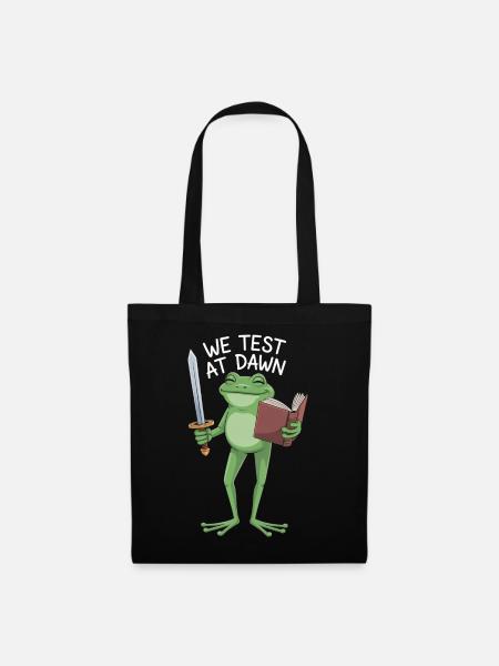 Dawn Frog Knight Reading - Stoffbeutel - Schwarz