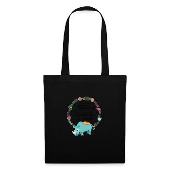Nashorn Einhorn süß - Stoffbeutel - Schwarz - Vorne