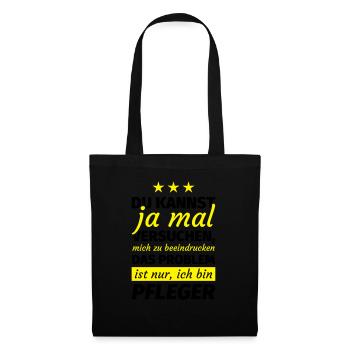 Pfleger Geschenk - Stoffbeutel - Schwarz - Vorne