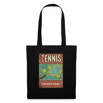 Tennis Balle De Tennis Joueur De Tennis Rétro Vintage - Sac en tissu - noir - Devant