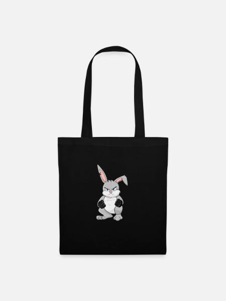 Angry Rabbit - Stoffbeutel - Schwarz