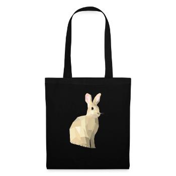Lapin Lowpoly - Nyhaux - Sac en tissu - noir - Devant