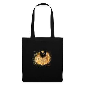 Siamese cat, cat, graffiti, white, kitten, gold - Tote Bag - black - Front