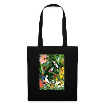 Parrots in the jungle, illustration - Tote Bag - black - Front