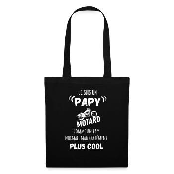 Je suis un papi motard cool humour citation - Sac en tissu - noir - Devant