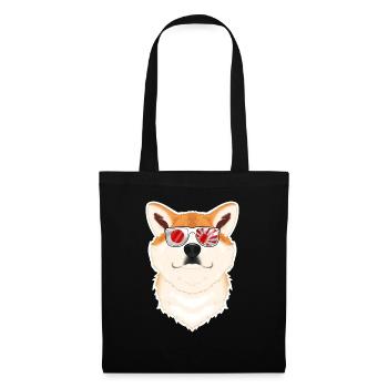Akita Inu Japan Sunglasses I Japanese Flag - Stoffbeutel - Schwarz - Vorne