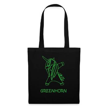 greenhorn dabbing unicorn, dabbendes Einhorn - Stoffbeutel - Schwarz - Vorne