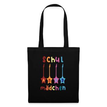 Schulmädchen ABCD Rockgitarre T shirt - Stoffbeutel - Schwarz - Vorne