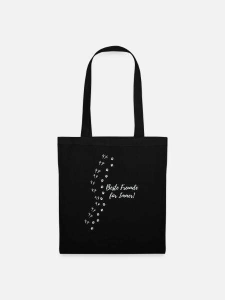 T-Shirt Beste Freunde für immer Geschenk Freundin - Stoffbeutel - Schwarz