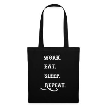 Work and Sleep - Stoffbeutel - Schwarz - Vorne
