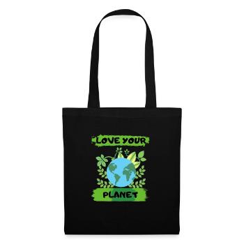 Love the Planet Environmental Protection Nature Lovers - Tote Bag - black - Front