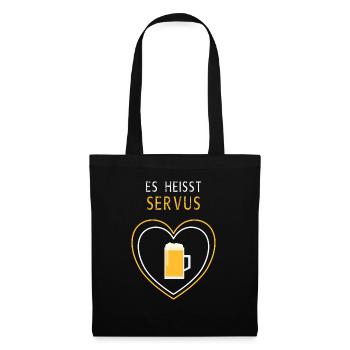 Es heisst Servus Bier - Stoffbeutel - Schwarz - Vorne