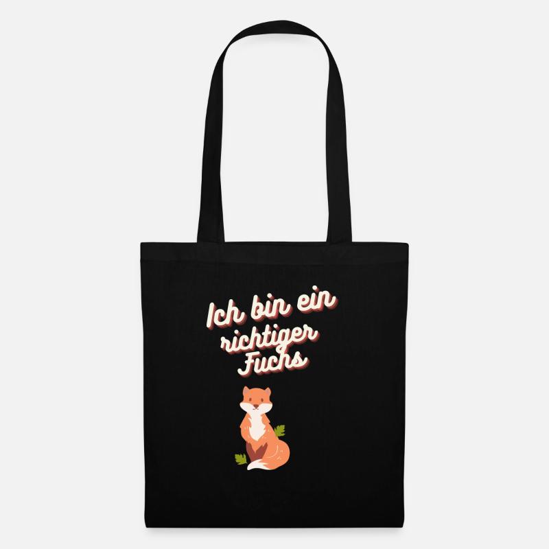 Ich bin ein richtiger Fuchs - Stoffbeutel - Schwarz