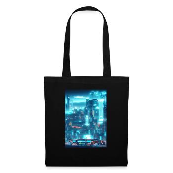 Cool Japanese World Japan Neon City - Stoffbeutel - Schwarz - Vorne