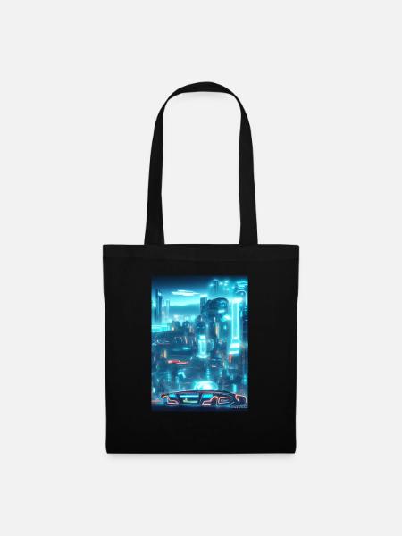 Cool Japanese World Japan Neon City - Stoffbeutel - Schwarz