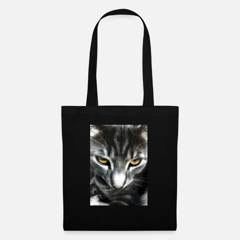 Katze - Stoffbeutel - Schwarz