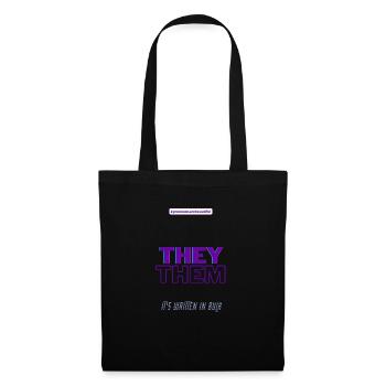 #pronounsarebeautiful they/them - Sac en tissu - noir - Devant