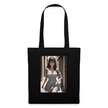 Femme dans une ruelle, ville,IA générée - Sac en tissu - noir - Devant