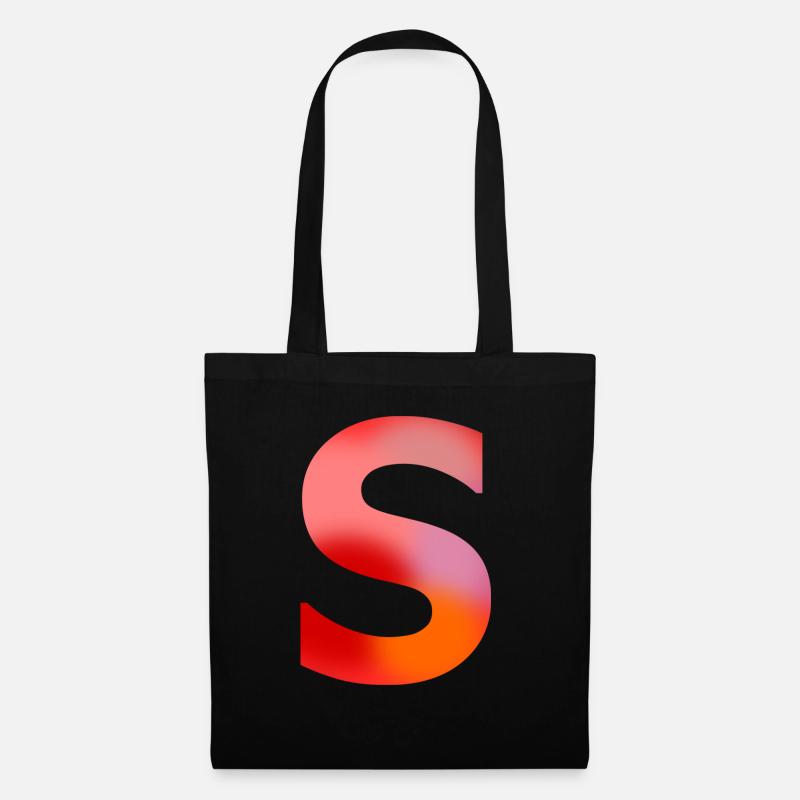 Buchstabe S - Stoffbeutel - Schwarz