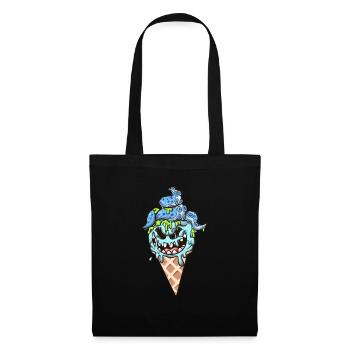 Eiswaffel-Monster - Stoffbeutel - Schwarz - Vorne