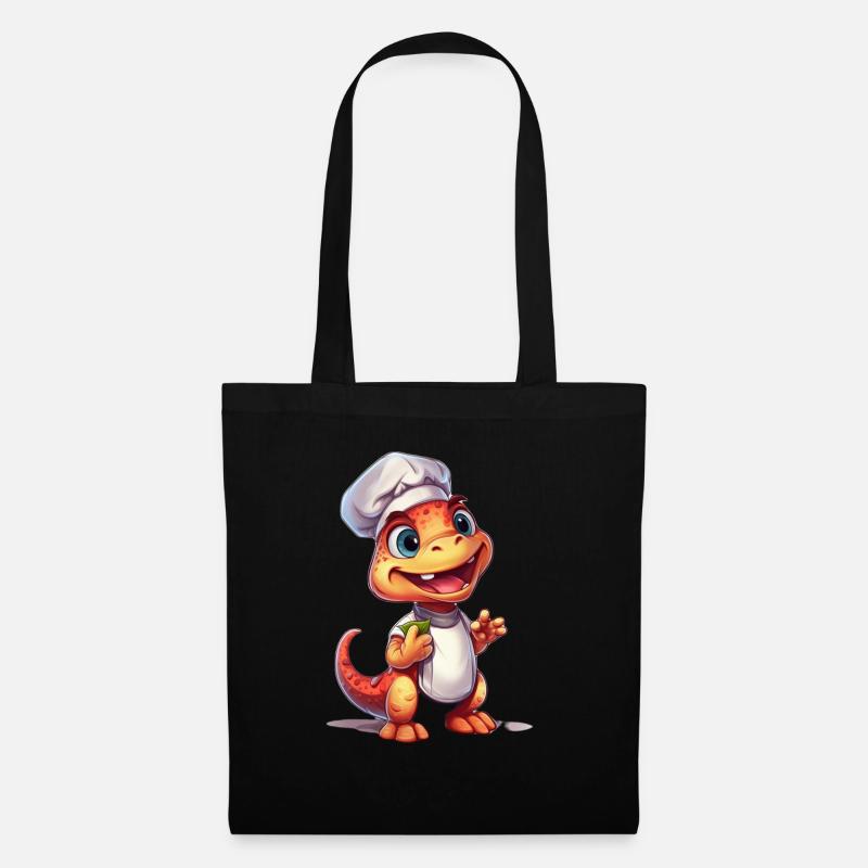 Mignon bébé Velociraptor Chef - Sac en tissu - noir