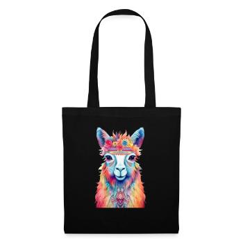 Lama - Stoffbeutel - Schwarz - Vorne