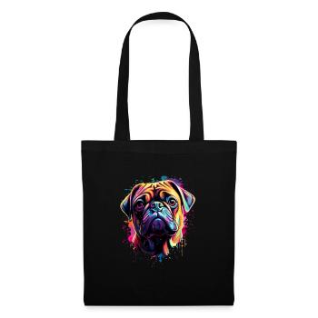 Mops Colorful - Stoffbeutel - Schwarz - Vorne
