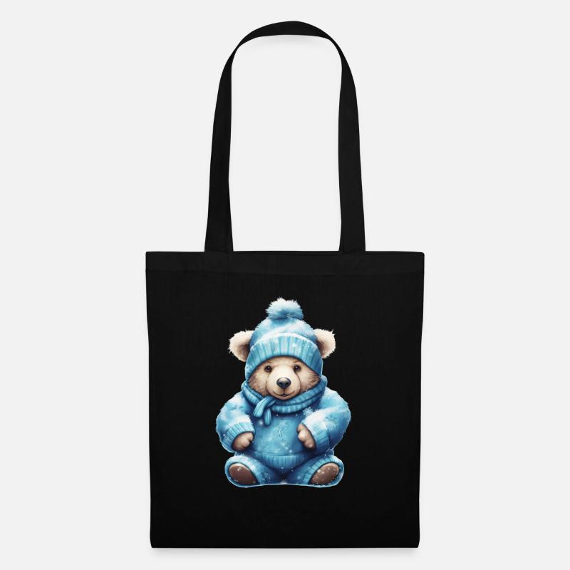 Blue Teddy 2 - Tote Bag - black