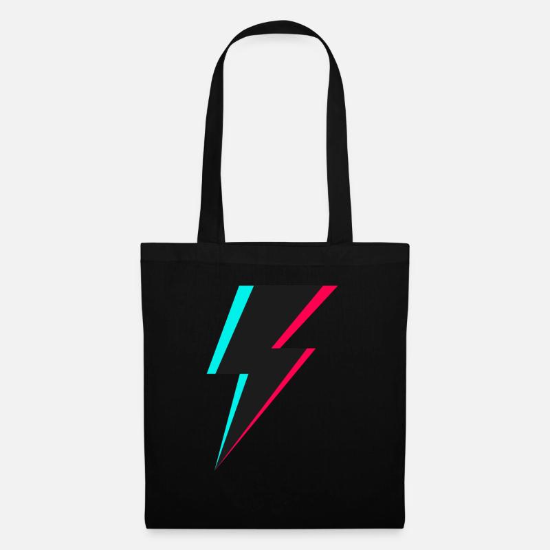Logo de l’éclair - Sac en tissu - noir