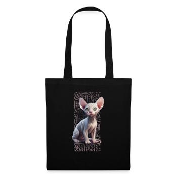 Sphynx Cat calligraphitti - Sac en tissu - noir - Devant