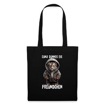 Glace très mince ami tigre - Sac en tissu - noir - Devant