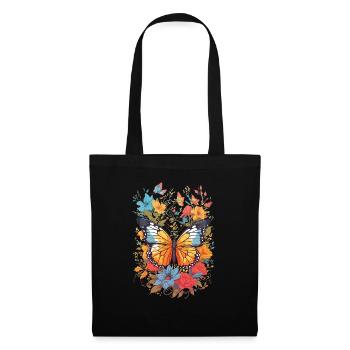 Schmetterling Insekt Schmetterling Natur Sommer bunte Kunst - Stoffbeutel - Schwarz - Vorne