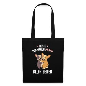 Beste Chihuahua Mama - Stoffbeutel - Schwarz - Vorne