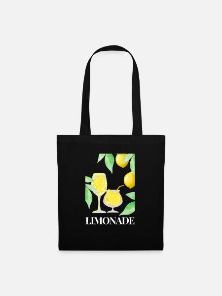 Zitrone Früchte Limonade - Stoffbeutel - Schwarz
