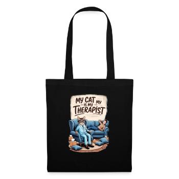 Cat Therapist - Tote Bag - black - Front