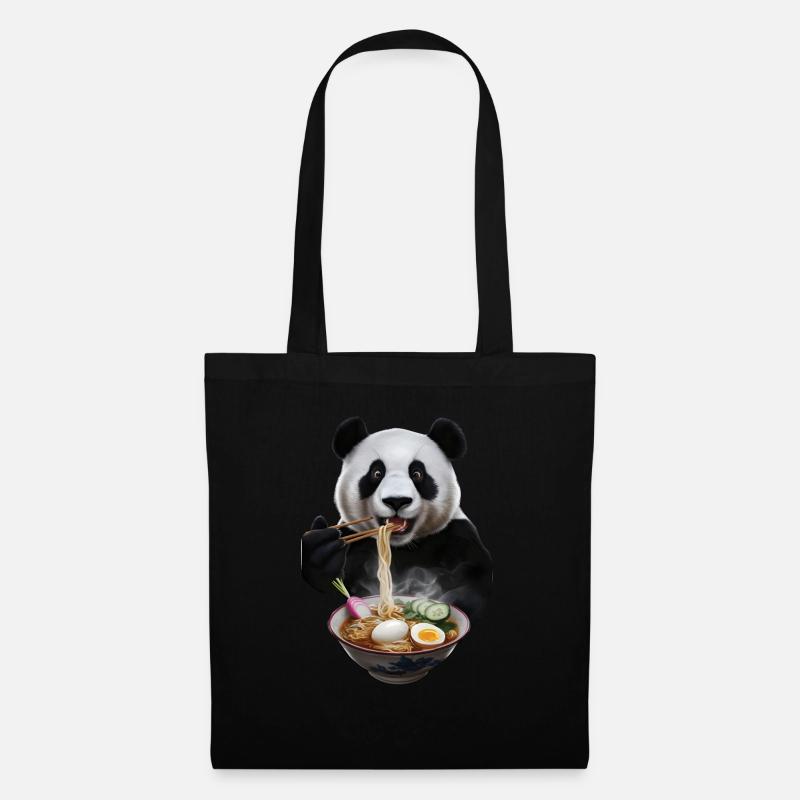 Panda - Stoffbeutel - Schwarz