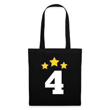 4 Year Star - 4th Anniversary Gift - Tote Bag - black - Front
