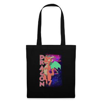 Dragon mignon - Sac en tissu - noir - Devant