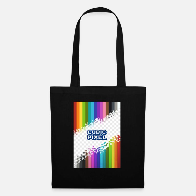 Pixels cubes - Sac en tissu - noir