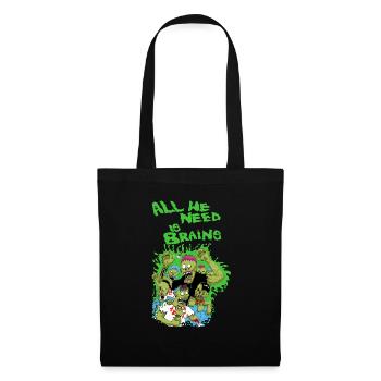 zombies love brains - Stoffbeutel - Schwarz - Vorne