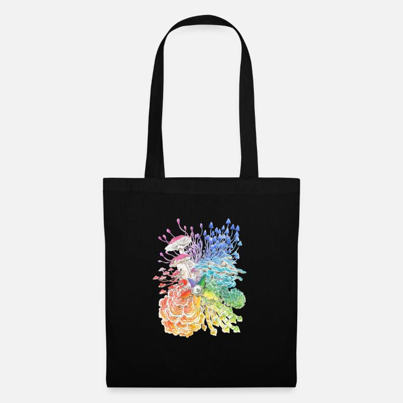 Champignons arc-en-ciel / diversité - Sac en tissu - noir