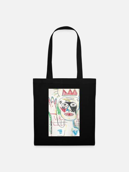 Design in Jean-Michel Basquiat Form - Stoffbeutel - Schwarz