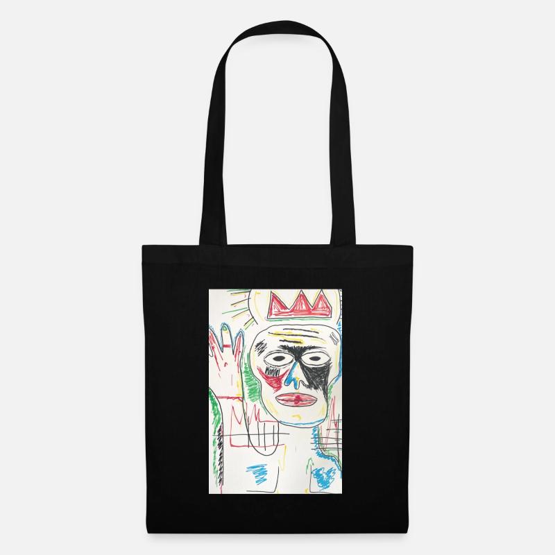 Design in Jean-Michel Basquiat Form - Stoffbeutel - Schwarz