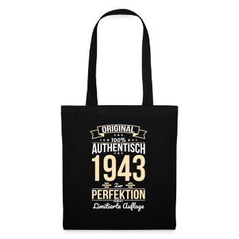81st Birthday - Original 1943 100% Authentic - Tote Bag - black - Front