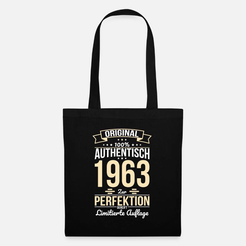 60. Geburtstag - Original 1963 100% Authentisch - Stoffbeutel - Schwarz