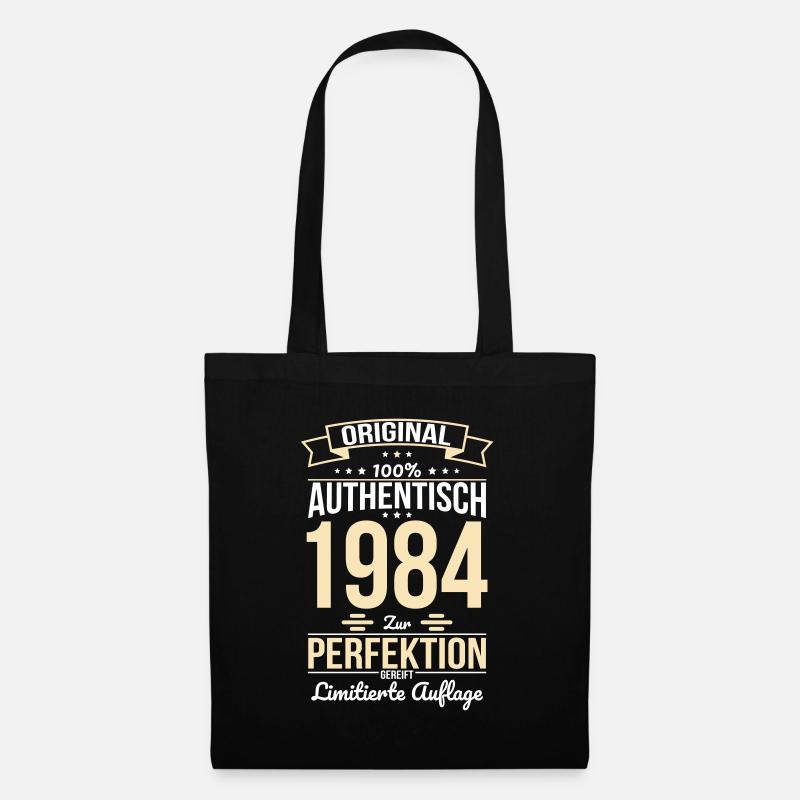 40. Geburtstag - Original 1984 100% Authentisch - Stoffbeutel - Schwarz