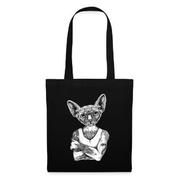 Sphynx Cat - Sac en tissu - noir - Devant