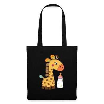 Giraffe - Geschenkidee - Stoffbeutel - Schwarz - Vorne