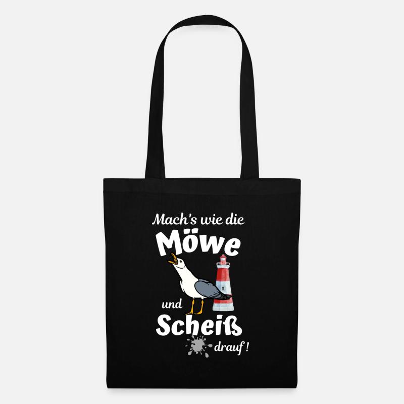 Mach's wie die Möwe und Scheiß drauf - Ostsee Fun - Stoffbeutel - Schwarz
